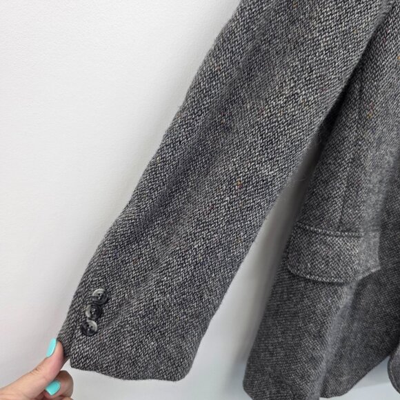 Vintage Barrington Wool Jacket Mens 38R Gray Herringbone Tweed Blazer Structured - Picture 6 of 15